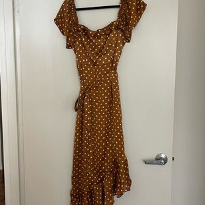 Tularosa - Revolve Polka Dot Ruffle Midi Dress